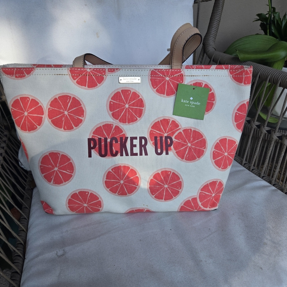 Kate Spade Canvas Tote Fruit Print